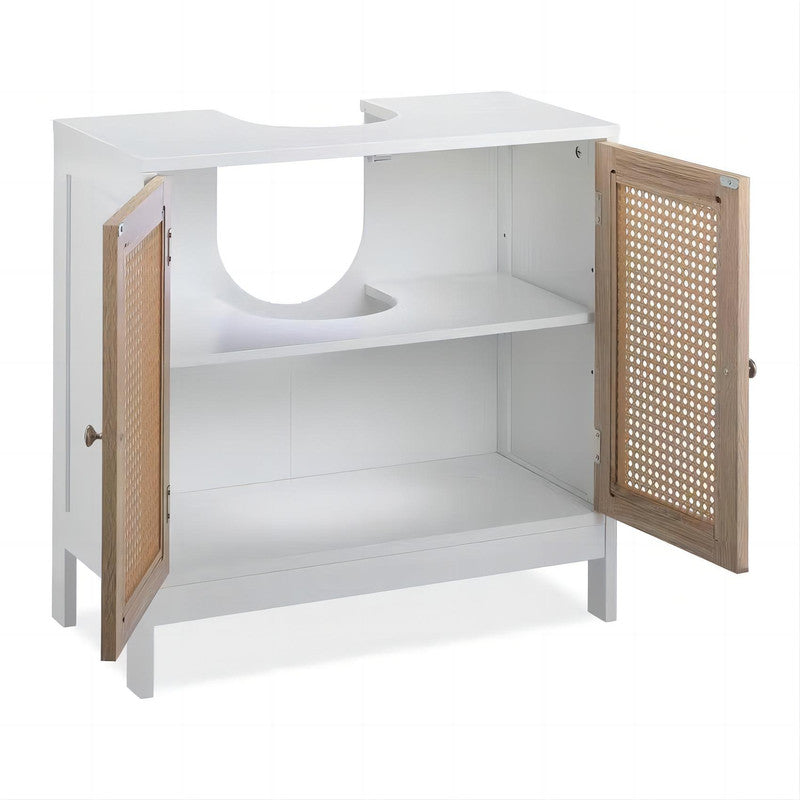 Relads Sink Base Cabinet with Rattan Doors Washbasin Cabinet