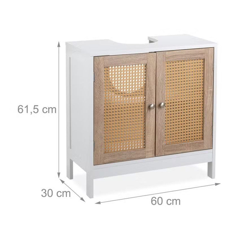 Relads Sink Base Cabinet with Rattan Doors Washbasin Cabinet