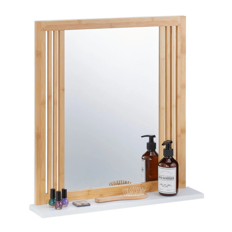 Nonari Bamboo Bathroom Mirror with Shelf