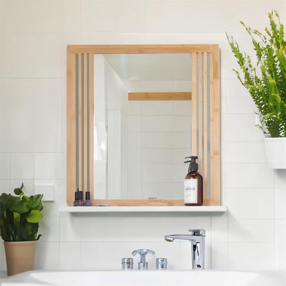 Nonari Bamboo Bathroom Mirror with Shelf