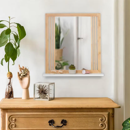 Nonari Bamboo Bathroom Mirror with Shelf