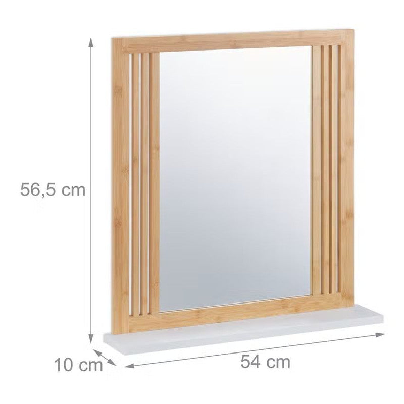 Nonari Bamboo Bathroom Mirror with Shelf