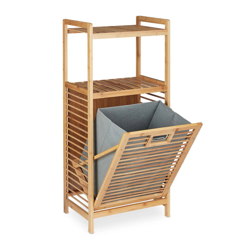 Nonari Bamboo Bathroom Shelf with Laundry Basket