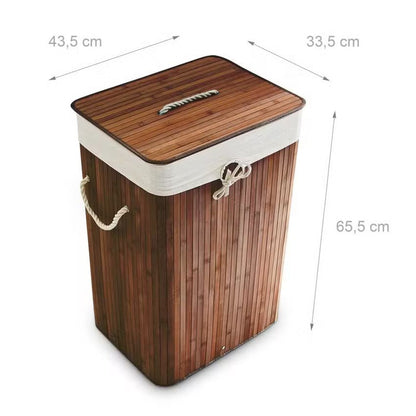 Nonari Square Bamboo Laundry Basket