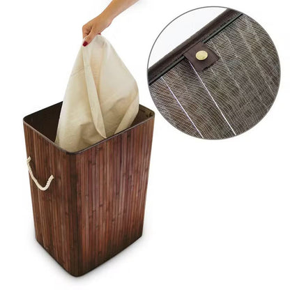 Nonari Square Bamboo Laundry Basket