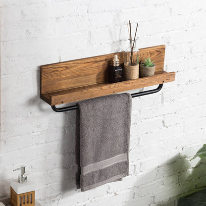 WAYBATH0244BRN Wood Wall Towel Rack