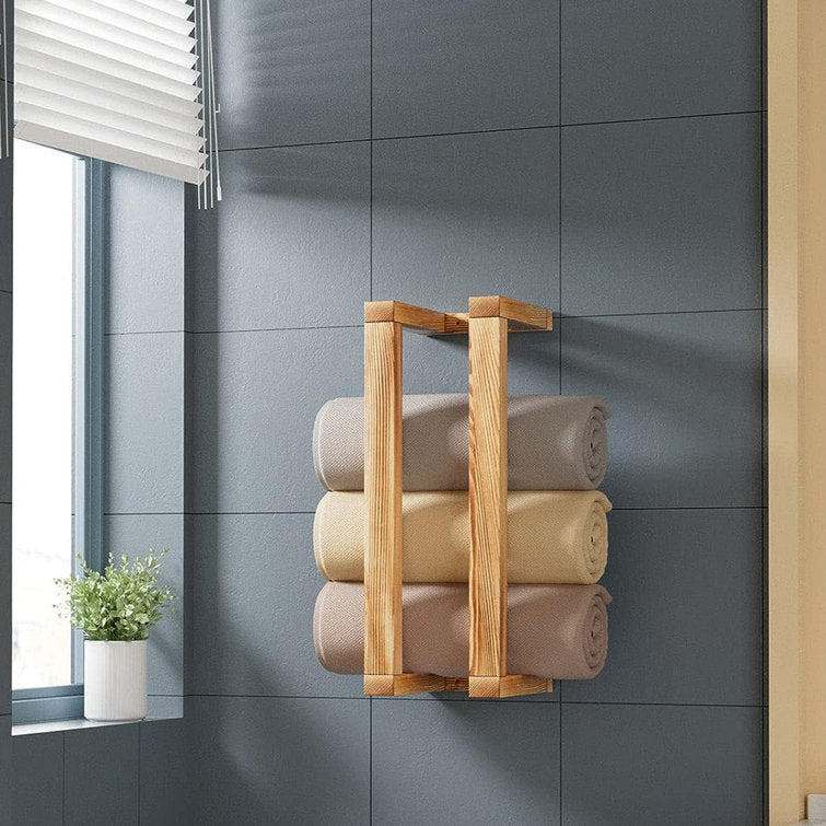 D0BMG2RWKH Wood Wall Towel Rack